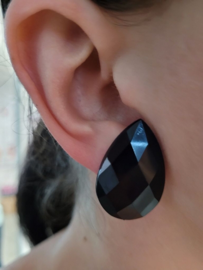 Tropfen Ohrstecker schwarz